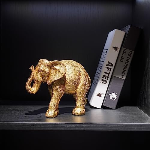 Guichifun Gold Resin Elephant Statue Home Decor