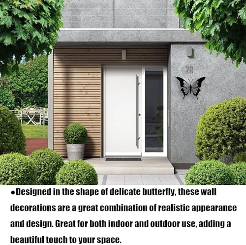 Heoclao Butterfly Metal Wall Sculpture 1 Pc Black