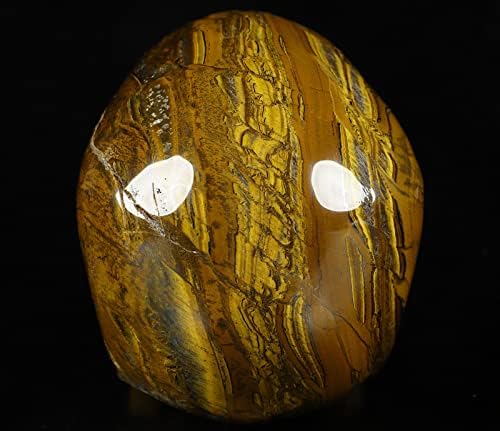 Skullis 5 Inch Tiger Iron Eye Crystal Skull Sculpture