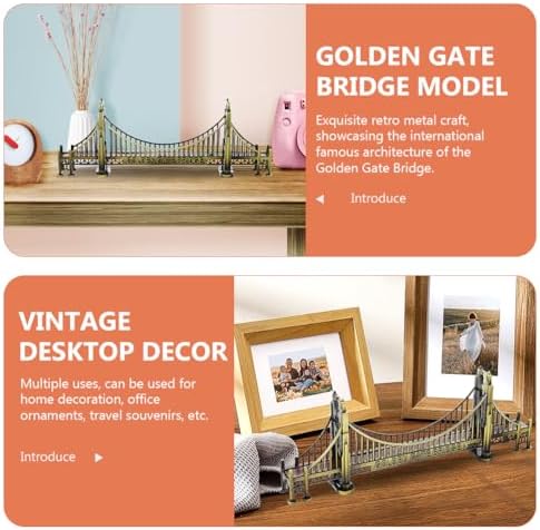 VOSAREA Golden Gate Bridge Statue 24CM Metal Decor