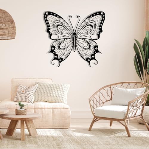 Silver Metal Butterfly Wall Art 19x17in