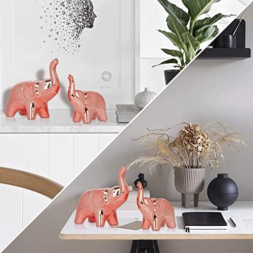 Pair Elephant Statue Home Decor Modern Style Sculpture