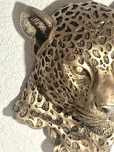 Decorative Jaguar Head Wall Sculpture with Gold Finish