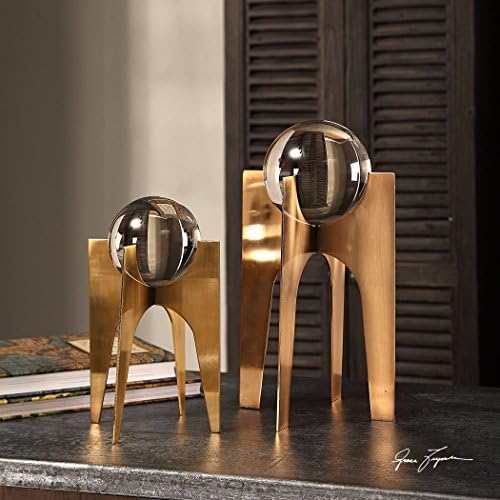 Mid Century Modern Crystal Ball Sculpture Set