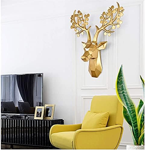White Geometric Deer Head Wall Sculpture Decoration