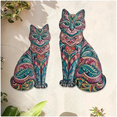 LIFFY Boho Cat Wall Decor Set of 2