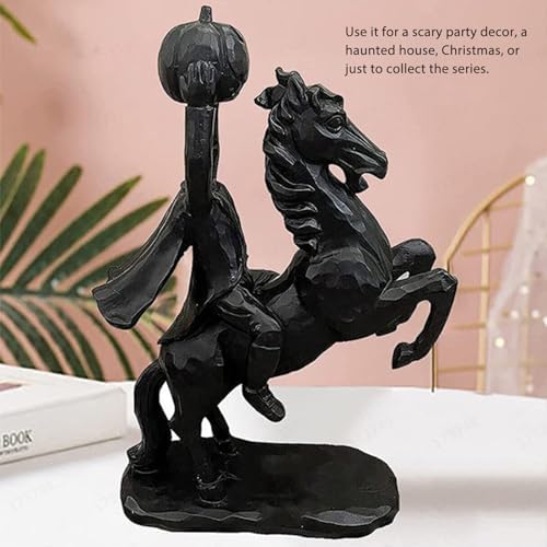 Headless Horseman Statue 22cm Black Halloween Decor