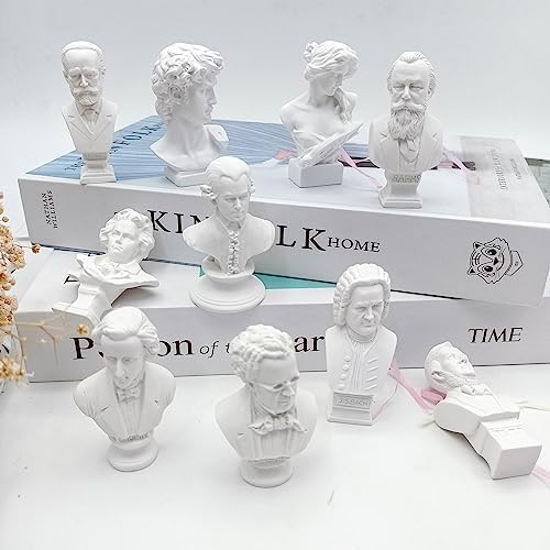 10PCS Mini Musicians Bust Statue Decor Figurine