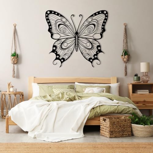 Silver Metal Butterfly Wall Art 19x17in