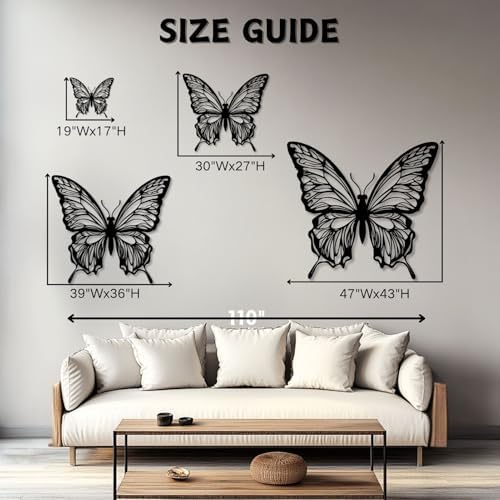 Huefoam Butterfly Metal Wall Art 28x25 Inches