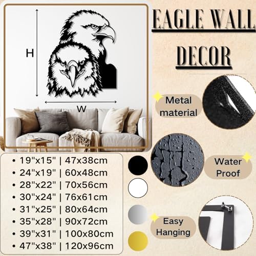 Metal Eagle Wall Decor - Patriotic Art Display