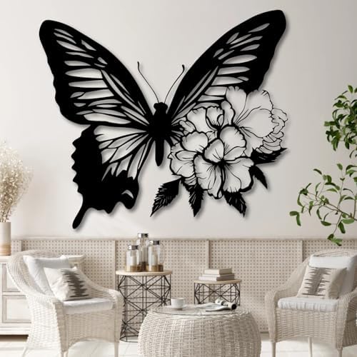 Elegant Butterfly Metal Wall Decor 24x22 Inch