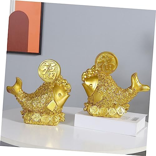 Healifty Resin Goldfish Decorative Figurine for Home and Office