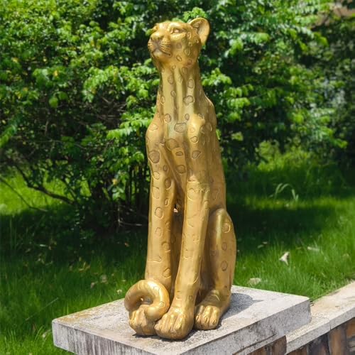 OUTOUR 355H Large Leopard Statue Outdoor Garden Decor