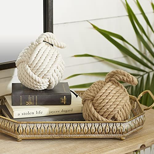 Deco 79 Jute Rope Knot Decorative Sculptures Set of 2