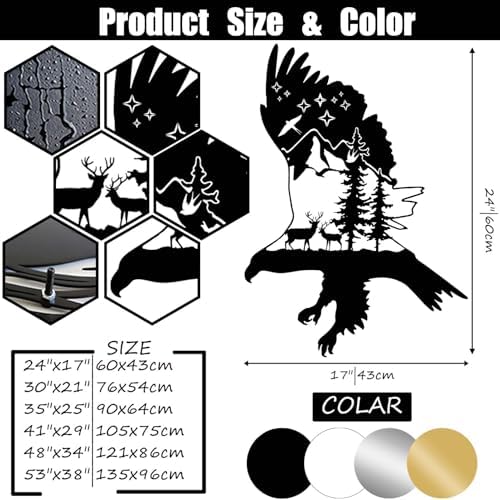Metal Eagle Wall Art Nature Decor for Home