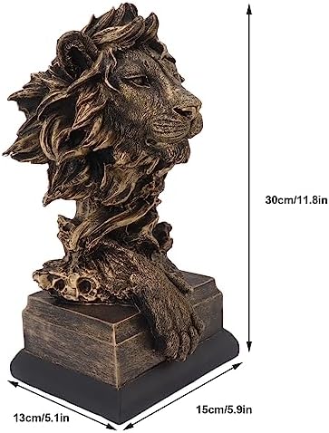 Lifelike Lion Head Sculpture for Home Decor