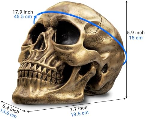 READAEER Resin Skull Statue for Home Decor and Halloween