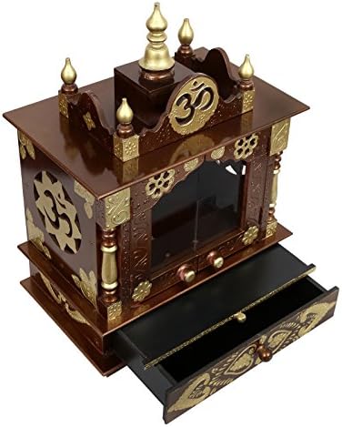 HomeCrafts Home Temple with Doors Golden Wood