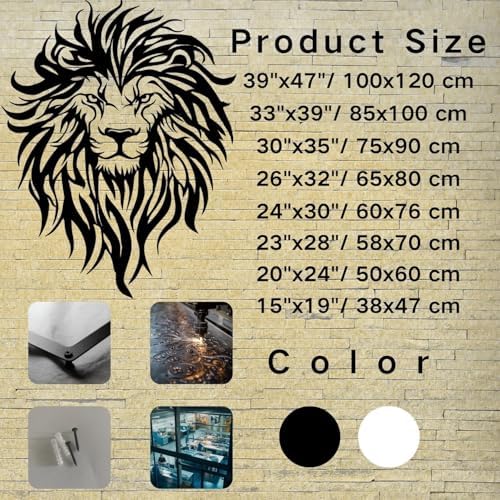 Flewfar Metal Wall Decor Lion Head Unframed