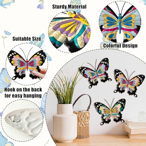 GioXtra 3D Metal Butterfly Wall Art 4Pcs Set