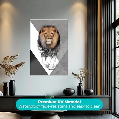 EGD Lion Wall Art Modern Decor Floating Frame