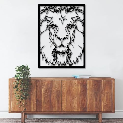 Cadeali Metal Lion Wall Art Sculpture 18x25