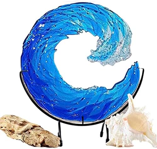 Blue Sea Desktop Decoration Abstract Art Glass Sculpture