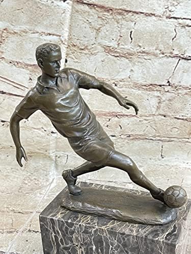 European Bronze ARTDECO Soccer World Cup Trophy Statue on Marble Base