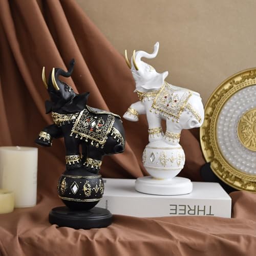 Cute Animal Sculpture Circus Elephant Collectible Figurine Art Ornament Modern Statue