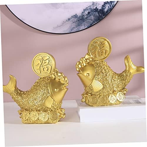 Healifty Resin Goldfish Decorative Figurine for Home and Office