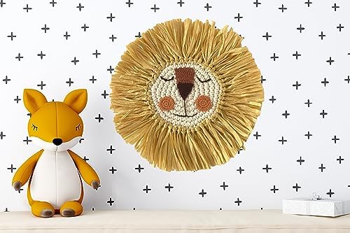 Boho Lion Wall Hanging 12 Inch Decor