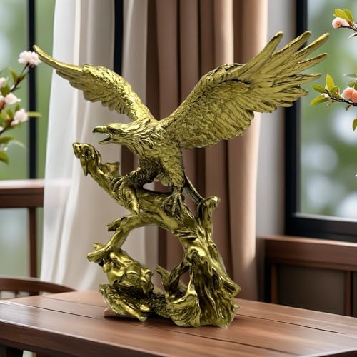 132 Inch Gold Bald Eagle Statue Resin Sculpture