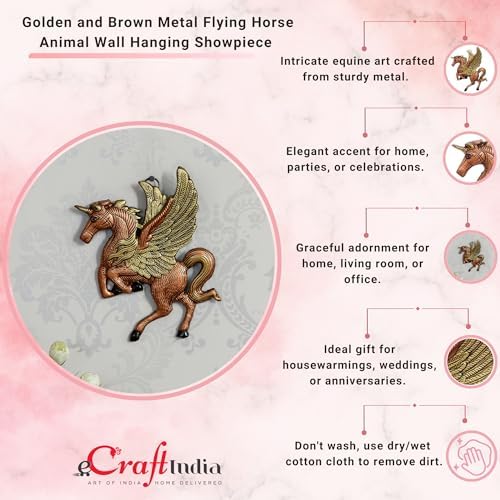 eCraftIndia Decorative Flying Horse Wall Hanging Showpiece