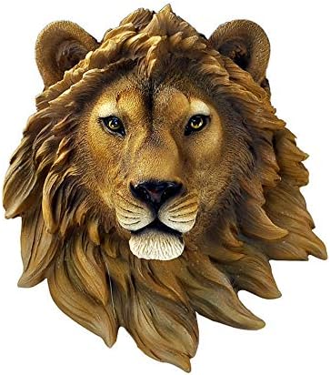 HSOMiD 9 Inch Gold Lion Wall Sculpture Decor