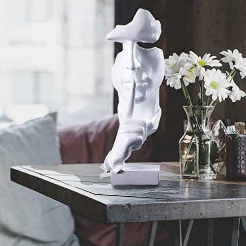 aboxoo Silence is Gold Thinker Statue Modern Resin Sculpture