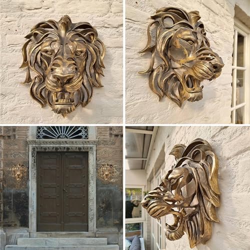 ABPETE Lion Head Gold Wall Sculptures 83 in