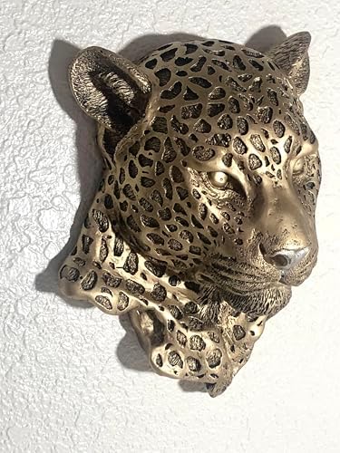 Decorative Jaguar Head Wall Sculpture with Gold Finish