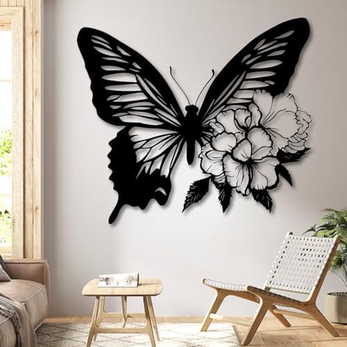 Elegant Butterfly Metal Wall Decor 24x22 Inch