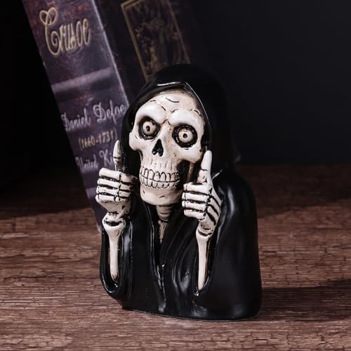 Funny Grim Reaper Skeleton Figurine - 39in Resin Statue Decor
