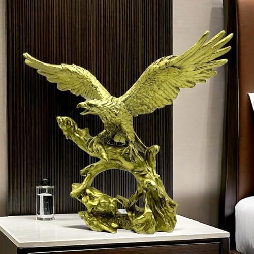 132 Inch Gold Bald Eagle Statue Resin Sculpture