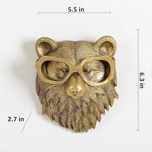 ONERWN Faux Bear Head Wall Decor Sculpture
