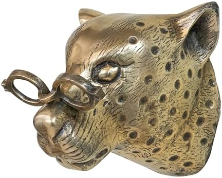 Creative Co Op Cheetah Head Wall Decor Antique Brass