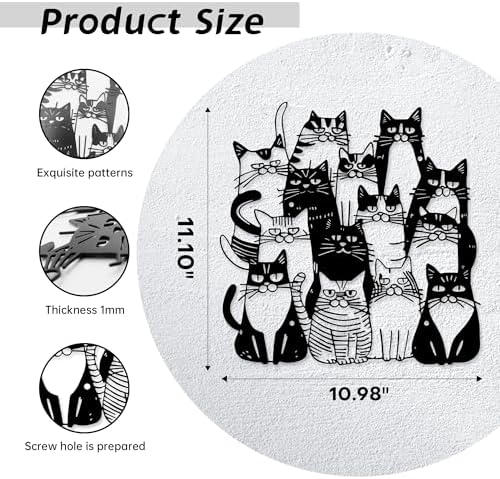 Xedatric So Many Cats Metal Wall Decor