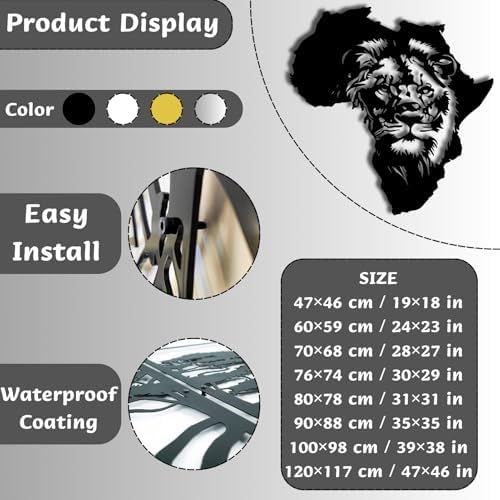 Tawinone Metal Africa Map Wall Art