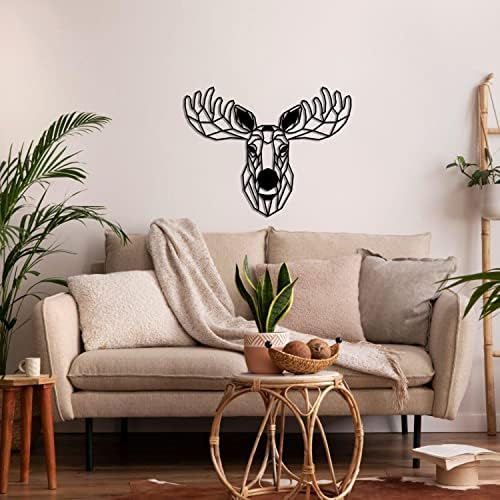 DEKADRON Geometric Moose Head Metal Wall Decor