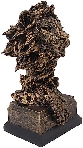 Lifelike Lion Head Sculpture for Home Decor