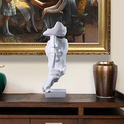 aboxoo Silence is Gold Thinker Statue Modern Resin Sculpture