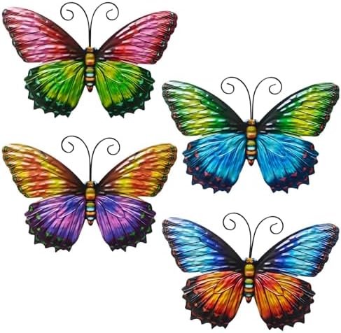 GENHAOTHREE Metal Butterfly Wall Decor 4 Pack