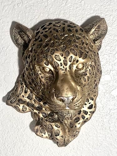 Decorative Jaguar Head Wall Sculpture with Gold Finish